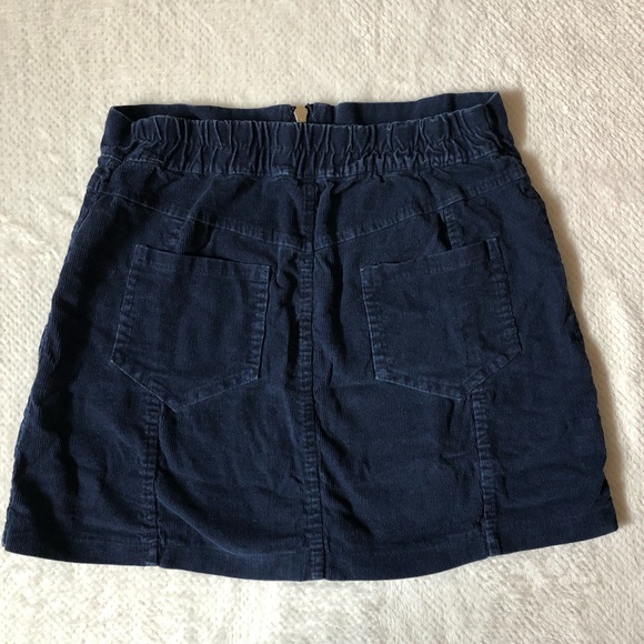 Navy corduroy front zip skirt - Picture 2 of 7